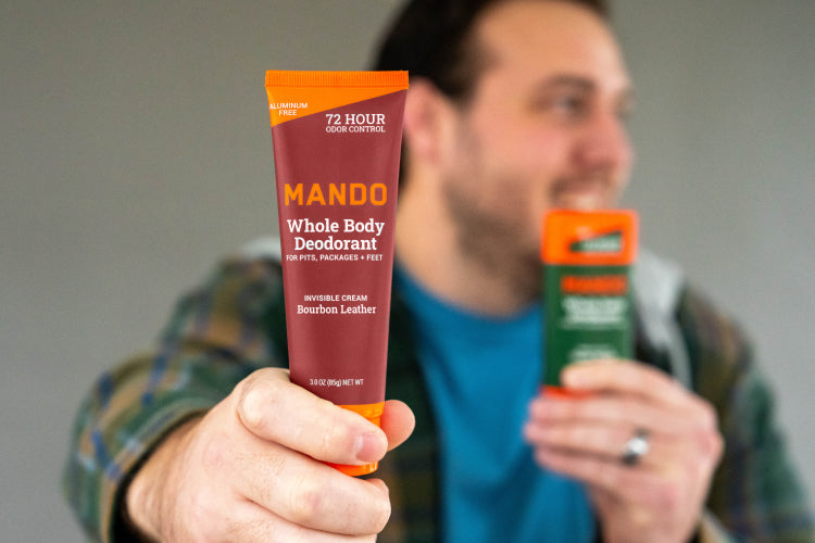Mando Bourbon Leather scented Invisible Cream Deodorant tube