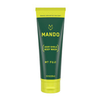 yellow green Bar of Mando body wash in Mt Fuji scent with white background 