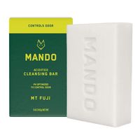 yellow green Bar of Mando 4-in-1 acidified cleansing bar outside the box in Mt Fuji scent with white background 