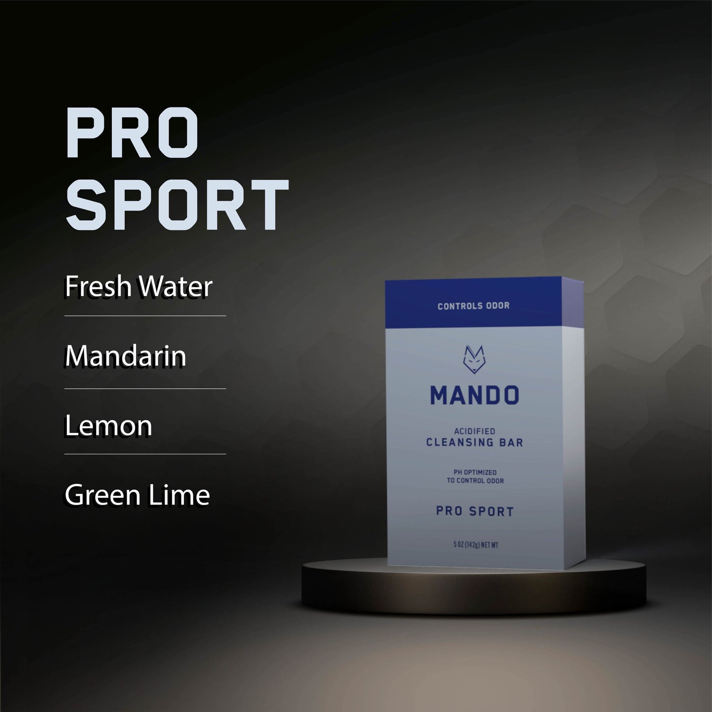 Mando 4-in-1 acidified cleansing bar in Pro Sport scent
