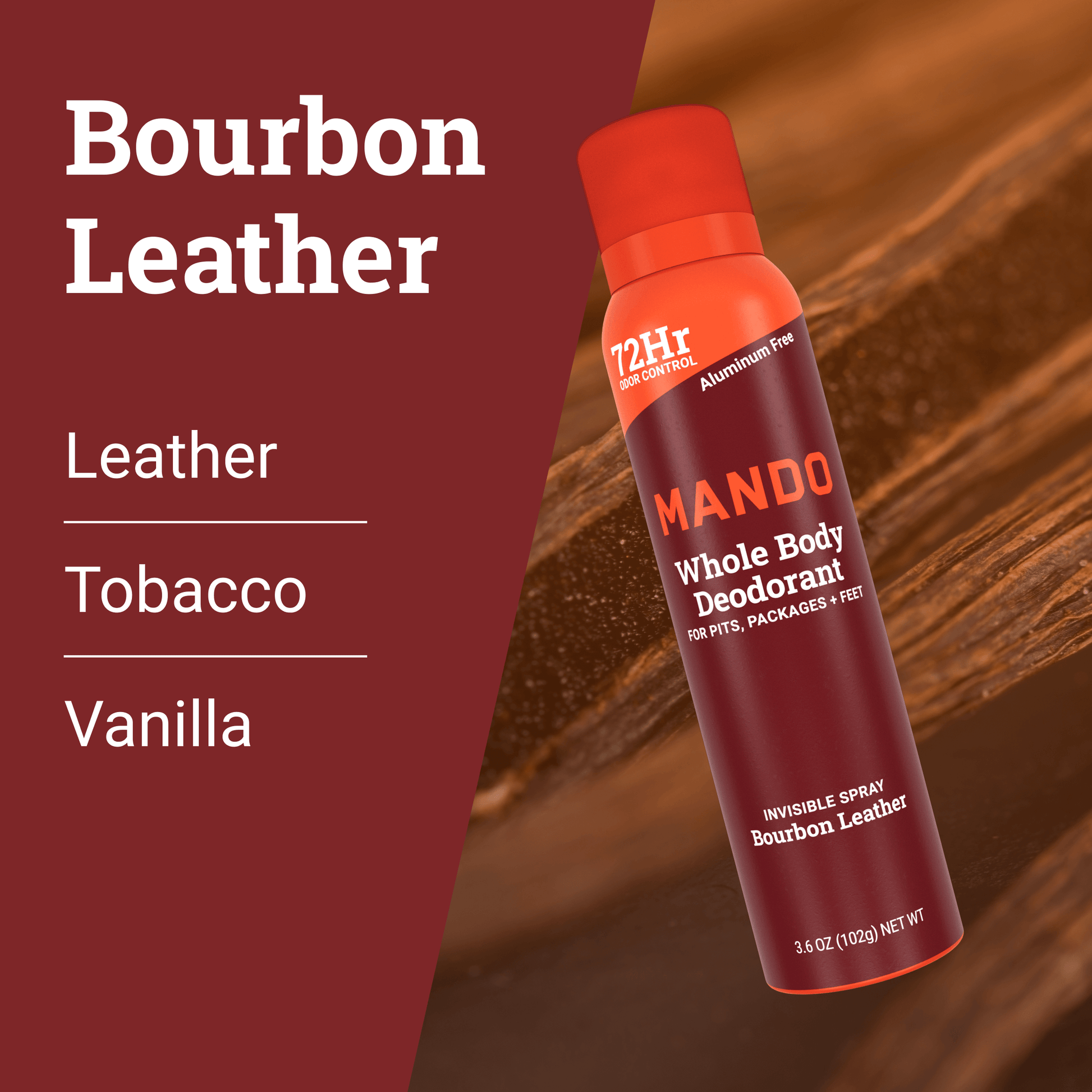 Red-can-spray-deodorant-bourbon-leather-invisible-spray-orange-top-aluminum-free