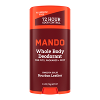 orange and maroon bourbon leather solid stick deodorant against a white background