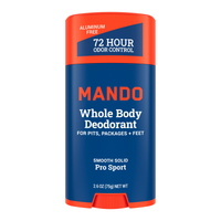 orange and blue pro sport solid stick deodorant against a white background